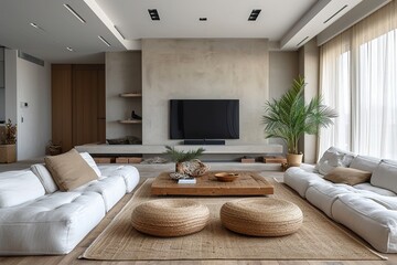 Wall Mural - Minimalistic living room.