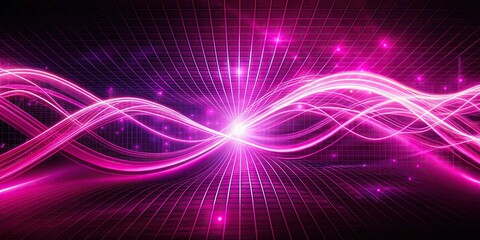 Canvas Print - Dynamic neon pink energy flow on abstract modern high-tech background, neon, energy, flow, abstract, pink, modern
