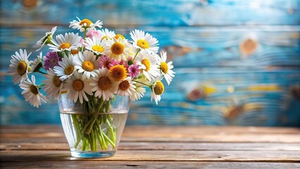 Wall Mural - Colorful chamomile flowers in a flower vase, chamomile, flowers, colorful, vibrant, vase, botanical, natural, beauty, petals