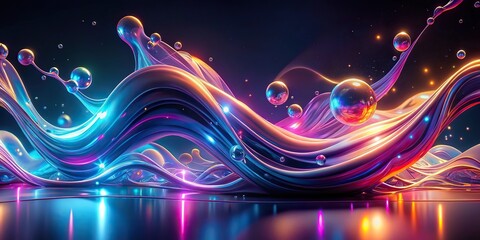 Wall Mural - Abstract glowing fluid design in a futuristic style, , glow, fluid, futuristic, technology, vibrant, neon, digital