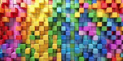 Wall Mural - Abstract background featuring a rainbow of colored blocks, abstract, background, rainbow, colored, blocks, colorful