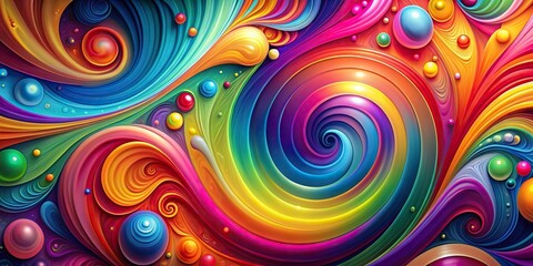 Wall Mural - Vibrant abstract background with colorful swirls and shapes, colorful, abstract, background, design, artistic, vibrant, art