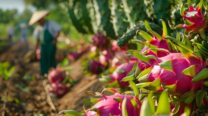 Poster - Asian Dragon fruit. 