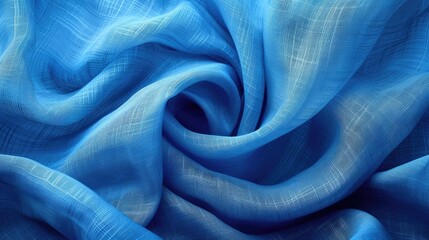 Sticker - A blue fabric with a spiral design. The blue color is vibrant and the spiral design adds a sense of movement and flow to the fabric