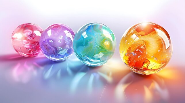 Colorful glassy marble balls vector illustration
