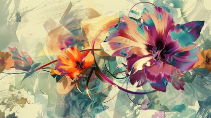 Contemporary floral abstract design