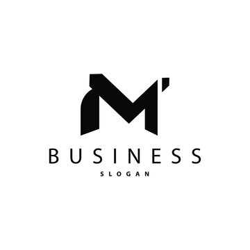 Initial Letter M Minimalist Logo Simple Logotype Vector Corporate Identity Emblem Modern, Luxurious And Elegant Symbol Design Brand, Company, Business