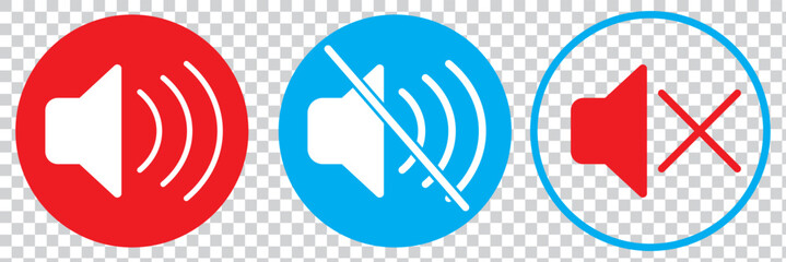Poster - Speaker icons set. volume sign and symbol. loudspeaker icon. sound symbol