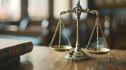 Aufkleber - Business and lawyers discussing contract papers with brass scale on desk in office Law legal services advice justice and law concept picture with film grain effect : Generative AI