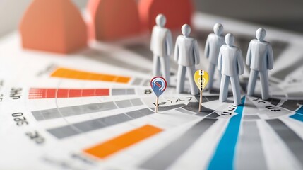 Aufkleber - Customer relationship management CRM Population sampling for business research concept Marketing goals customer care services market segmentation big data discovery Target group settin : Generative AI