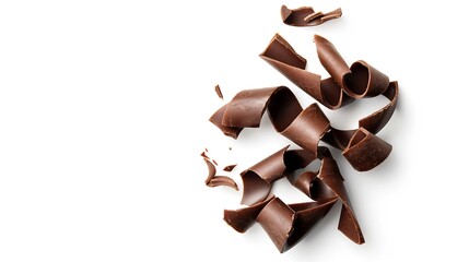 Chocolate Curls isolated on a white background : Generative AI