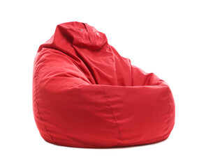 Wall Mural - Red bean bag chair isolated on white