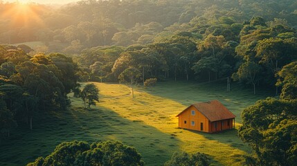 Poster - Aerial View of Colorful Brazilian Landscape in a Serene Countryside 