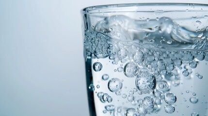Poster - transparent glass with water and bubbles : Generative AI