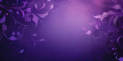 purple background wallpaper with flowers and leaves in the middle