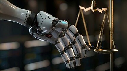 Leinwandbilder - technology control law ai concept for AI ethics and Developing artificial codes of ethicsCompliance regulation standard and responsibility for guarding against : Generative AI