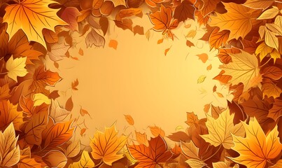 Wall Mural - Autumn Leaves Frame for a Seasonal Design, Generative AI