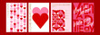 © KKK - Lovely heart shape poster design set red pink gold lettering typography layout editorial a4 flyer love pattern unique graphic design holiday valentine date couple present romance simple template cover