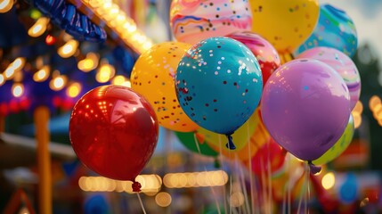 Wall Mural - Colorful Balloons Brightening Up the Funfair
