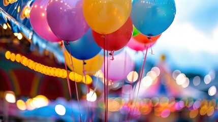 Wall Mural - Colorful Balloons Brightening Up the Funfair