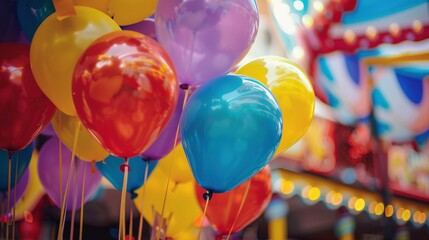Wall Mural - Colorful Balloons Brightening Up the Funfair