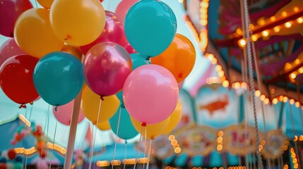 Wall Mural - Colorful Balloons Adding Joy to the Funfair