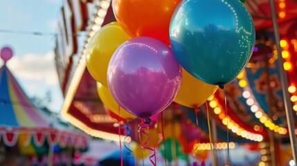Wall Mural - Colorful Balloons Adding Joy to the Funfair