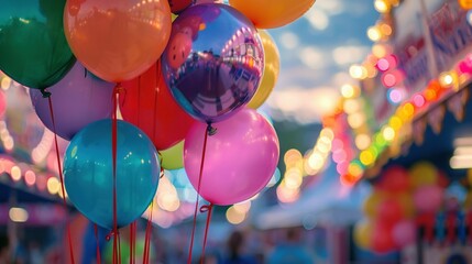 Wall Mural - Festive Balloons at an Exciting Funfair