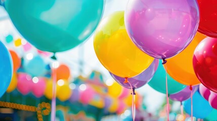 Wall Mural - Cheerful Balloons at the Funfair Celebration