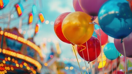 Wall Mural - Colorful Balloons Adding Joy to the Funfair