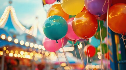 Wall Mural - Colorful Balloons Adding Joy to the Funfair