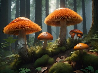 Sticker - mushrooms in the forest