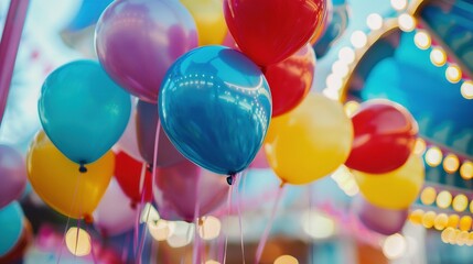 Wall Mural - Colorful Balloons Floating at the Funfair Event