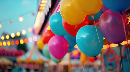 Wall Mural - Funfair Festivities with Colorful Balloons