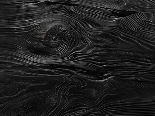 Wall Mural - Black wooden surface with a grainy texture. Dark wood background for design projects.