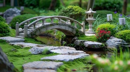 Wall Mural - Miniature bridges made of natural stone spanning img