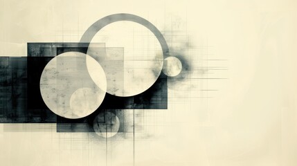 Wall Mural - Abstract Geometric Shapes on Grunge Background.