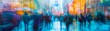 © Nakarin - Urban Rush: City Motion Blur with Colorful Glitch Effects Capturing the Vibrant Urban Life