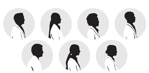 Wall Mural - business profile side face silhouette avatar