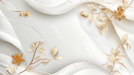 **Elegant banner template with gold accents and a clean white background, suitable for corporate branding. 32k, full ultra HD, high resolution