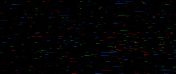 Wall Mural - Rgb static noise texture. Lost or bad TV signal concept. Random rippled video tape background. Glitch vhs pixel snow noise wallpaper. Image distortion distressed backdrop effect. Vector