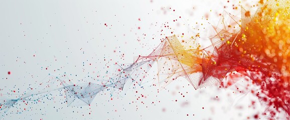 Aufkleber - Abstract Art with Red, Blue and Yellow Particles