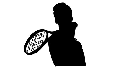 Wall Mural - silhouette of tennis player illustration