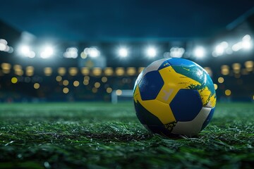 Soccer ball ball with the national flag of SWEDEN ball with stadium