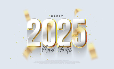 Wall Mural - New year 2025 background. Vector design for a banner, poster and greeting card new year 2025. Vector premium design