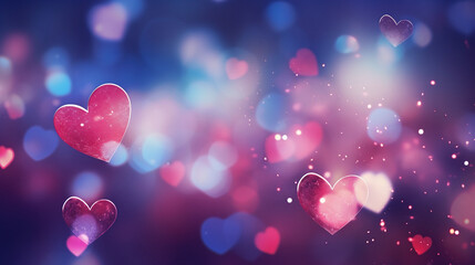 Wall Mural - valentine background with hearts