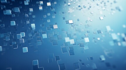 Poster - minimalist abstract blue background with scattered diamonds and squares in a subtle geometric pattern. 