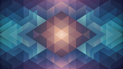 Poster - wallpaper with abstract geometric pattern - colorful illustration