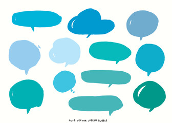 Cute vector speech bubble colorful set,Hand drawn set of speech bubbles with handwritten for book ,card, business, poster design, textile graphics, cute doodle