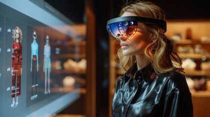 A woman is wearing a pair of virtual reality goggles